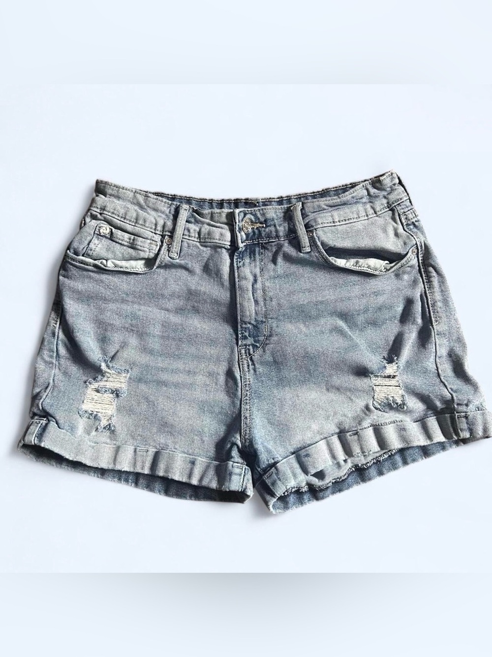 Denizen from Light Blue Distressed Denim Shorts